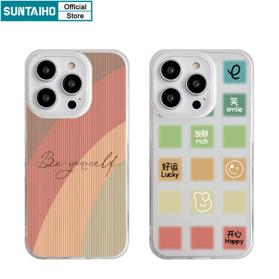 Suntaiho Thẩm Mỹ Nhiều Màu Sắc Họa Tiết Graffiti Trong Suốt Mờ Dành Cho Iphone 16 15 14 12 13 11 Pro Max IP 7 8 Plus Iphon X Xs XR Xs Max TPU Silicon Mềm Cao Cấp Chống Sốc Ốp điện thoại