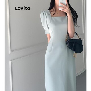 Lovito Đầm cơ bản trơn thanh lịch cho nữ LNE43575