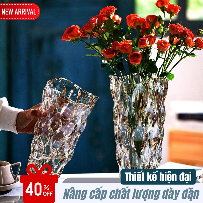 Bình Hoa Pha Lê Bohemia Joful Home Cao Cấp, Thủy Tinh Thủ Công, Tinh Tế, Sang Trọng, Cao 24cm
