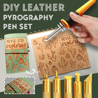 Bộ Bút Pyrography Da DIY 7 Chiếc Bút Khắc Gỗ Điện Với 5 Đầu & Chân Đế Gỗ Thủ Công Phụ Kiện Hàn