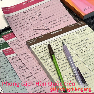  Tập 30 tờ B5 2 cột viết công thức ghi chú màu retro S48 Giấy note viết từ vựng định nghĩa tiện ích 