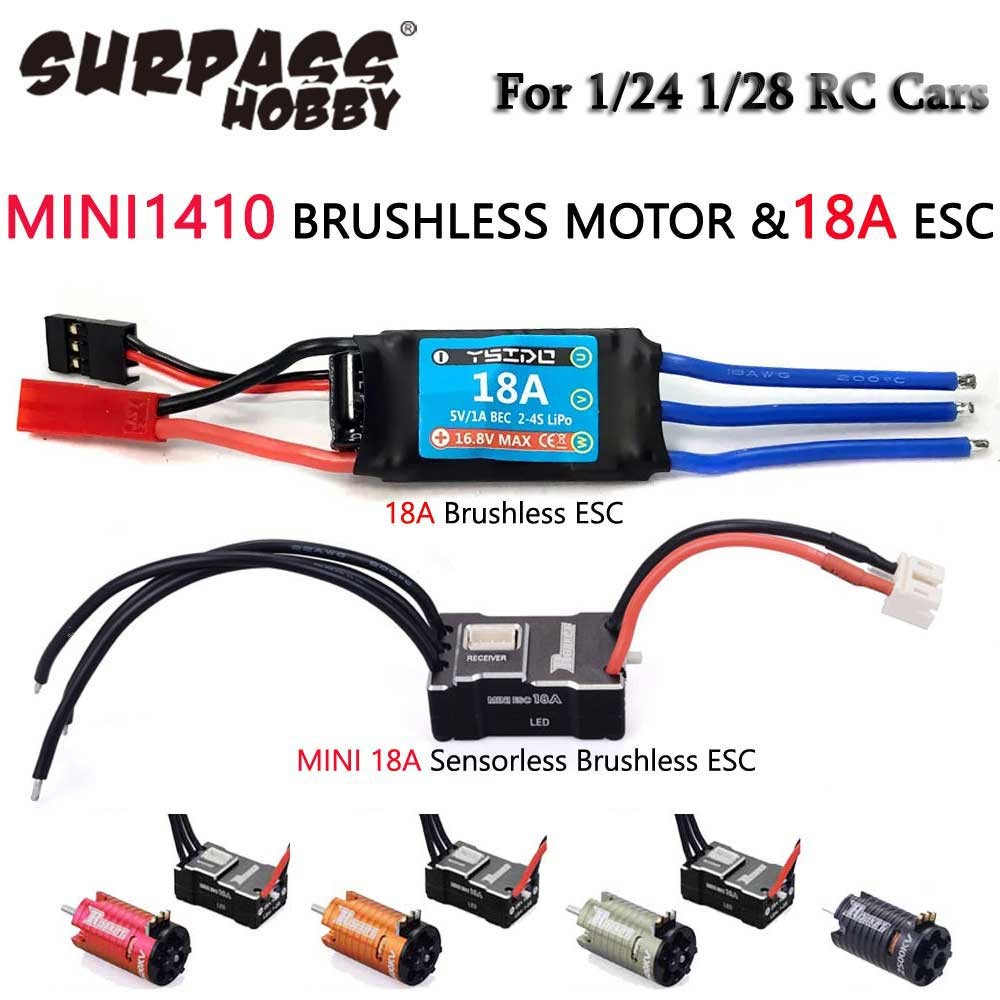 ROCKET-RC MINI 1410 Động cơ không chổi than 2500KV 3500KV 5500KV 7500KV 18A ESC cho Kyosho Mr03 Pro 