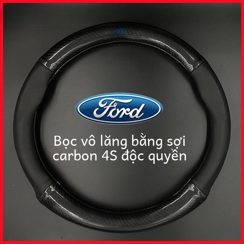 Ford Bọc vô lăng ranger everest territory fiesta ecosport focus raptor bear wildtrak escap khí size 38 cm da Tay lái bằng sợi carbon Phụ Tùng Nội Thất Ô Tô