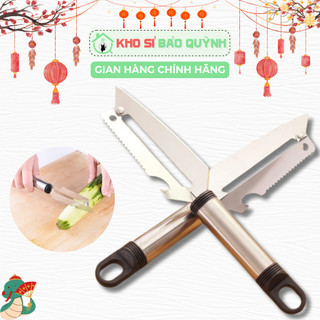  Dao Bào Đa Năng 5in1 Dao Bào 2 Lưỡi Inox Gọt Thái Rau Củ Hoa Quả Cạo Vảy Cá Khui Nắp Chai Tiện Lợi 