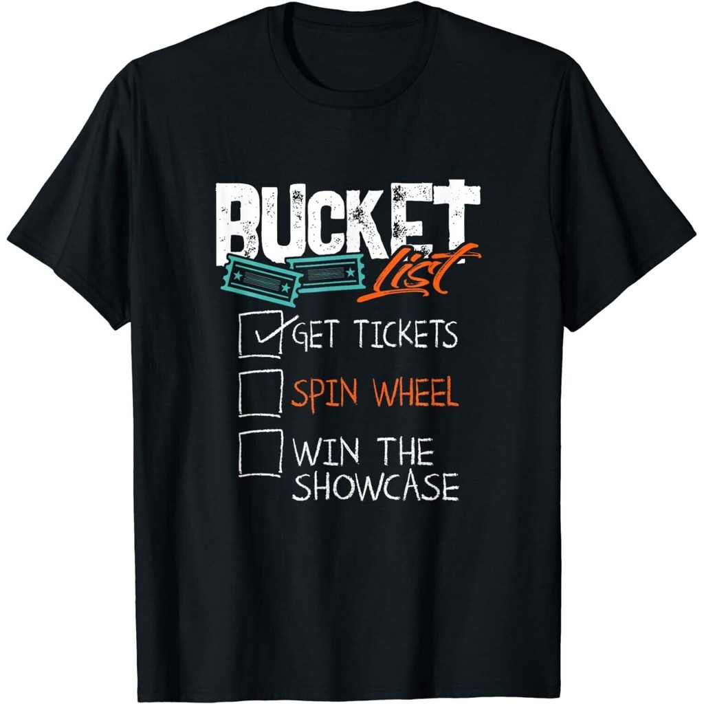Áo thun nam Unisex ngộ nghĩnh: Bucket-List Get-Ickets Spin Wheel Game Show