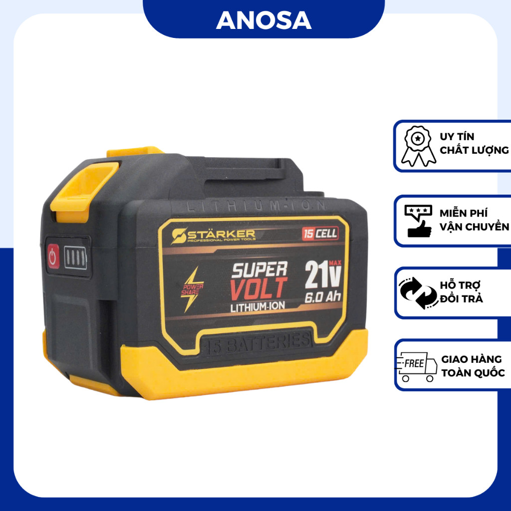 Pin 15 Cell Starker Vỏ Chống Sốc Chân Pin Phổ Thông Dung Lượng Cao