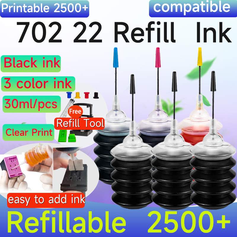 Tương thích hp 702 Hộp mực 22XL hP702 Đen hP22 Màu hP 702 22 Hộp mực cho HP officejet J3606 J3500 J3