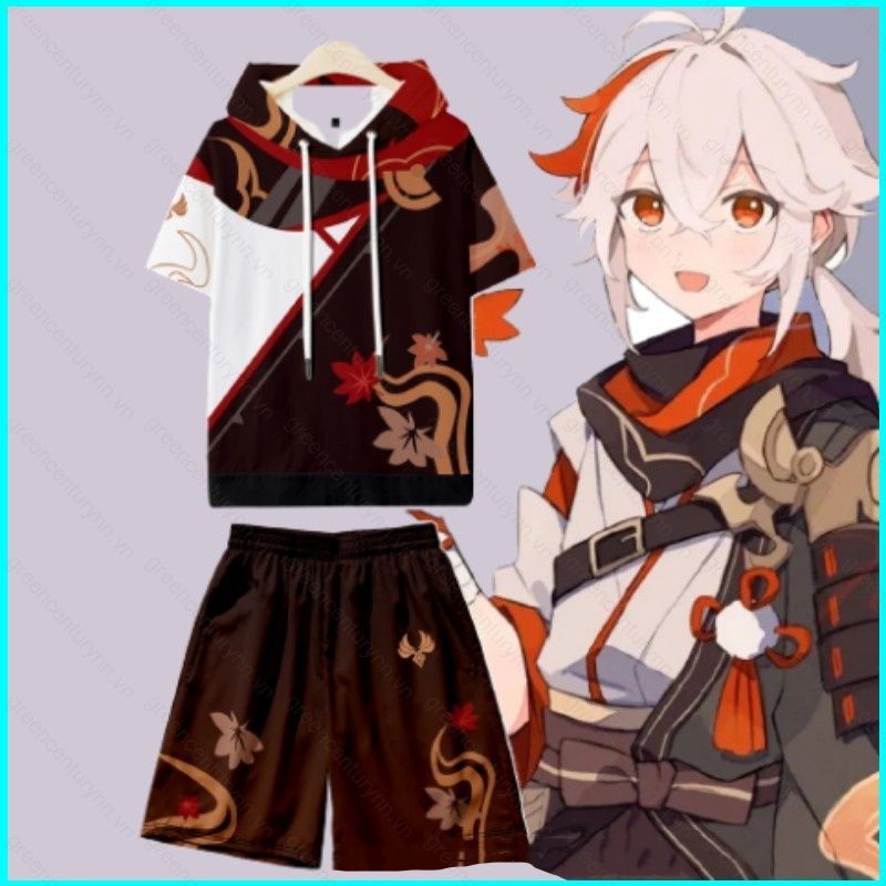 GN Genshin Impact Kaedehara Kazuha - Áo hoodie, quầnshort, áothun tayngắn dángrộng