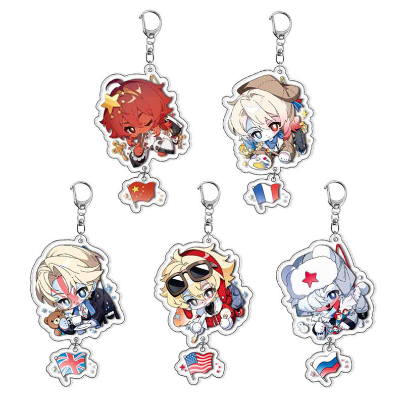 Countryhumans COSPLAY Anime Keychain With Pendant For China France United Kingdom United States Russ