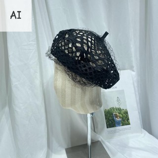 AI Mới Sang Trọng Nữ Bé Gái Ren Denim Mũ Nồi Nữ Lưới Phẳng Mũ Thời Trang Đường Phố Mũ Thường Ngày Cho Nữ VN