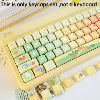 Pbt Keycap EOA Tomato Garden Keycap Bộ hoàn chỉnh đầy màu sắc Thuốc nhuộm năm mặt Bàn phím cơ thăng hoa Keycap Thích ứng với 61 / 63 / 64 / 67 / 68 / 71 / 75 / 78 / 82 / 84 / 87 / 96 / 98 / 100 / 104 / 108