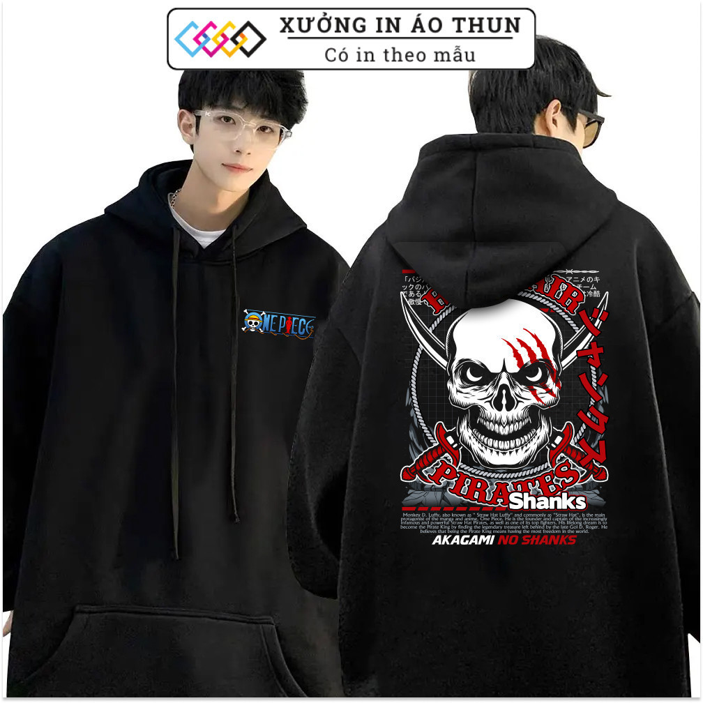[QC] Áo Hoodie Unisex manga One Piece, Naruto, Dragon Ball, Luffy gear 5, itachi, Zoro, Goku, ONE PI