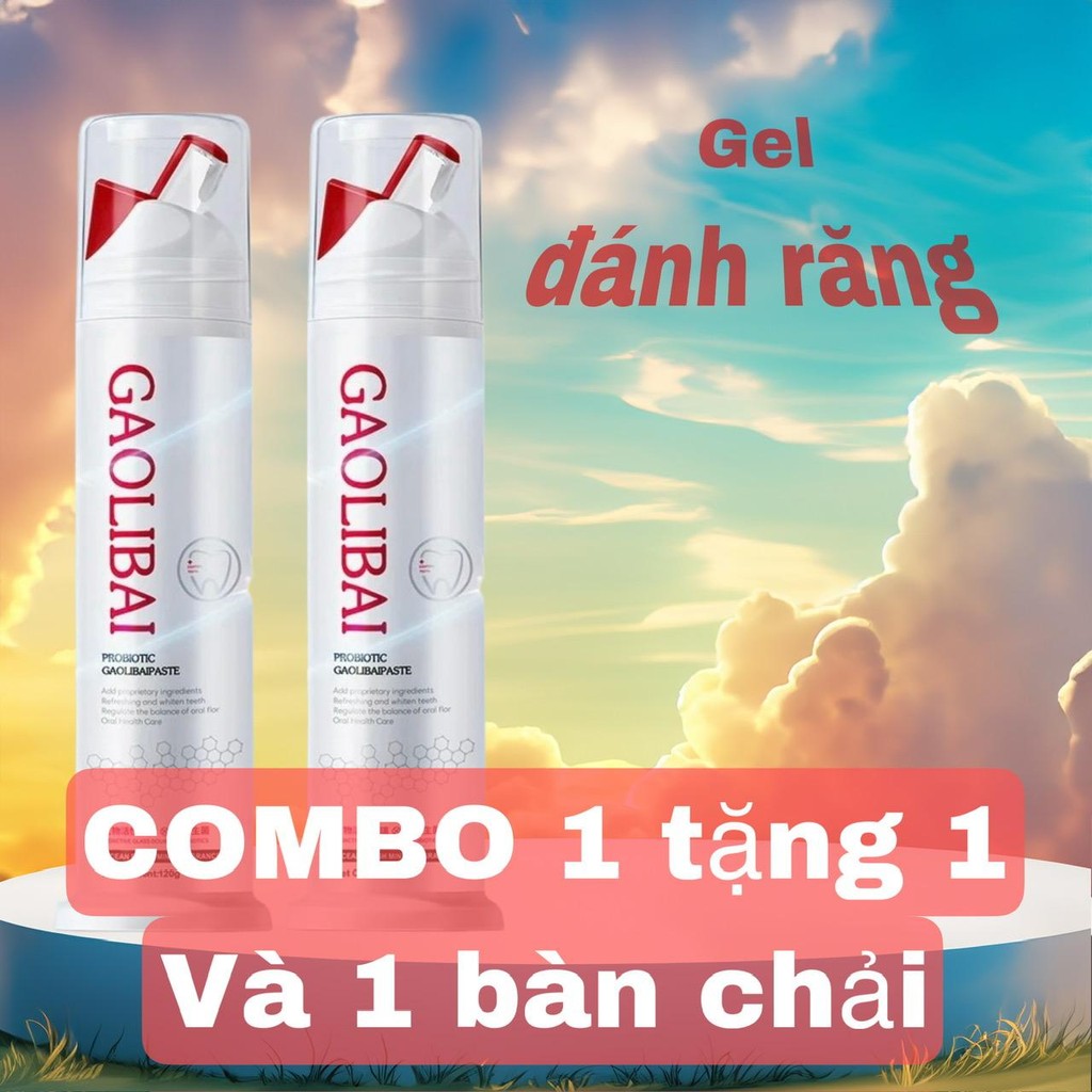 DEAL TỐT Mua 1 TẶNG 1 KÈM 1 bàn chải GEL nano bạc GAOLIBAI đánh bật cao răng sạch mảng bám trắng răn