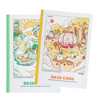 Vở học sinh Klong MS 209 tili b5 dash caro 6x6mm Tập 80 trang giấy 100gsm may dán gáy thiết kế cute