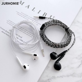 JURHOMIE 1 Cái Tai Nghe Có Dây, 2m / Cáp Dài Nút Tai Bass Neo, Đen Trắng 3.5 Mm Giám Sát Ghi Âm Trò Chơi Máy Tính Tai Nghe Trực Tiếp