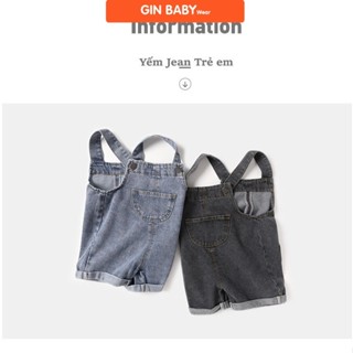 Yếm Jean Trẻ Em Gin Kids Store, Yếm Bò Cho Bé Trai Và Bé Gái, Chất Vải Jean Gin Baby Wear 2024