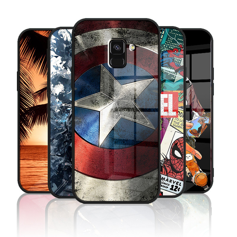 Ốp Kính Cho Samsung galaxy A5 2018 A8 2018 A6 2018 A6 plus 2018 A8 plus 2018 J6 2018 Vỏ Kính Chất Lư