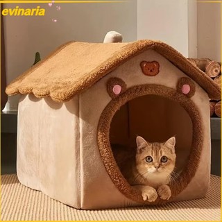 Evinaria Nhà cho thú cưng ngủ mùa đông, Nhà mèo Cube Hide House Giường cho mèo có thể giặt được, Hang chó con dễ thương Có thể gập lại Sofa ấm áp Nhà giường cho chó nhỏ Mèo trung bình