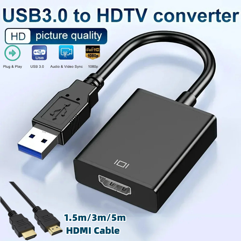Bộ chuyển đổi USB 3.0 sang HDMI 1080P - Hỗ trợ PC/Laptop/TV Win XP/7/8/10/11…