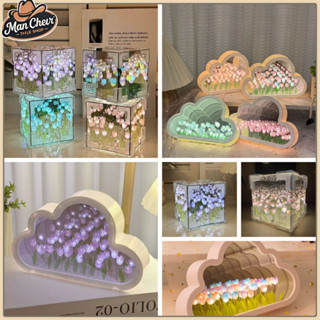  【MANCHER Đèn Ngủ LED Hoa Tulip Handmade Bằng Gương - Quà Tặng Lãng Mạn ý Nghĩa Trang trí phòng ngủ 