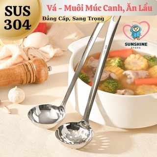 Vá - Muỗng - Muôi Múc Canh, Ăn Lẩu Inox 304 Size 28cm - 88g, Muỗng Canh Nhà Hàng, Khách Sạn