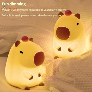   Ltiomj  Đèn ngủ Capybara hoạt hình dễ thương Đèn ngủ ngủ có thể sạc lại USB Hình dạng Capybara Điều khiển cảm ứng Đèn silicon mềm Quà tặng sinh nhật  Hot  