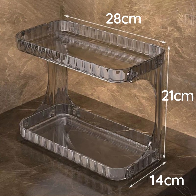 [SẴN] Kệ Đựng Mỹ Phẩm 2 Tầng Nhựa Mica Trong Suốt, Kệ Để Đồ Nhà Tắm Để Bàn Trang Điểm Sang Trọng | BigBuy360 - bigbuy360.vn