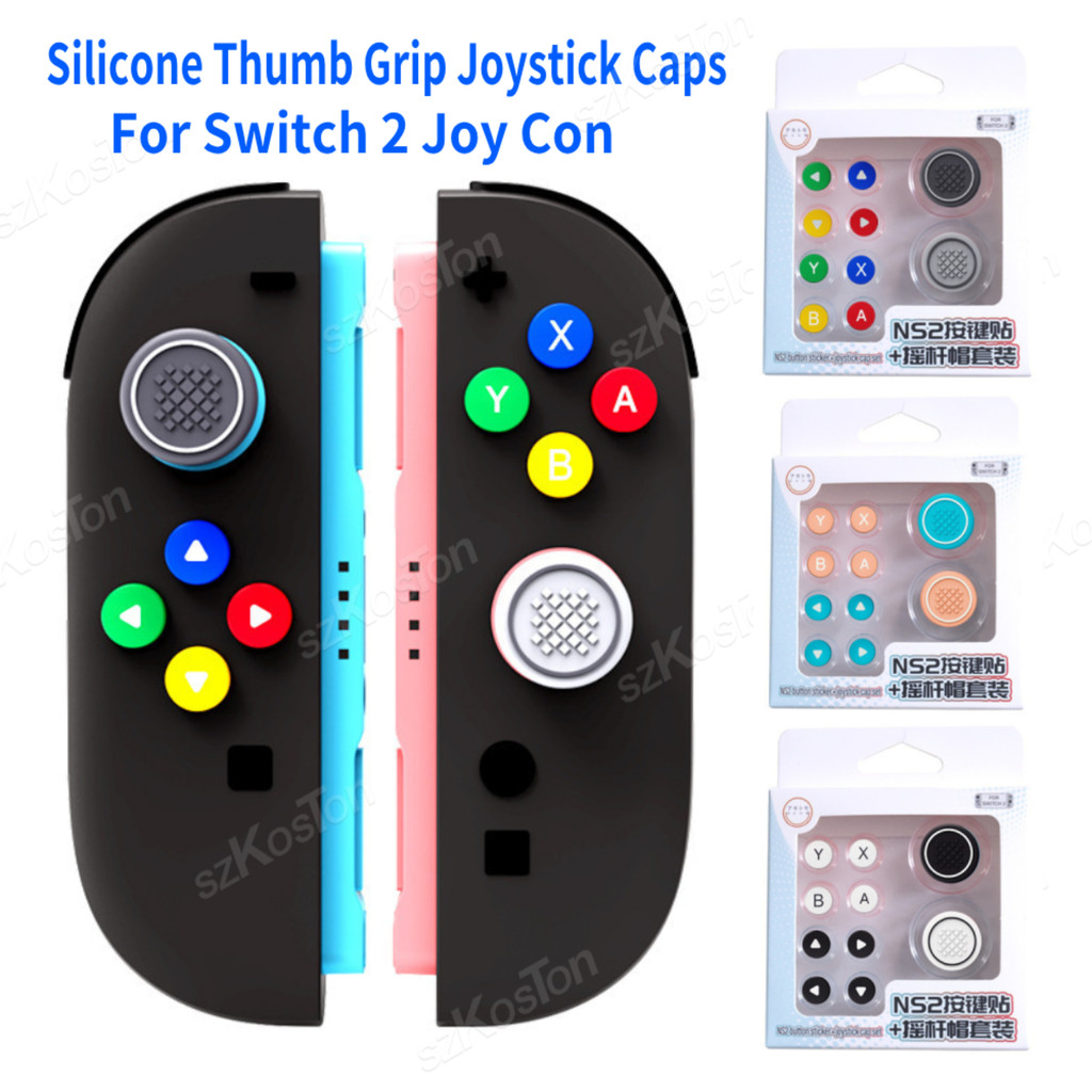 Cho nintendo switch 2 Nút Kẹp Mũ Cần Điều Khiển + Nút Miếng Dán Bộ Chất Liệu Silicon Nút Cho switch2