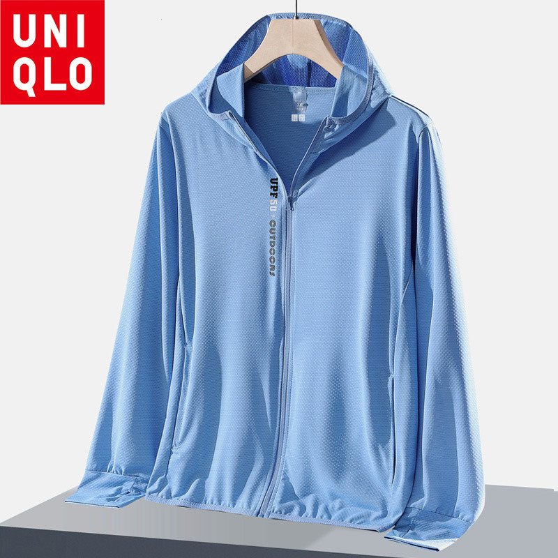Áo khoác nam Uniqlo Airism UV Protection UPF 50 + Lưới dài tay Full Zip Áo khoác ngoài trời Jacke