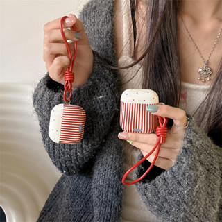 Ốp Tai Nghe IMD Cho AirPods 4 [2024] AirPods Pro2 Pro 3 2 1 Apple Wireless EarPods Protector Màu Đỏ Có Dây Xích