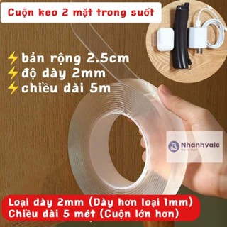Băng keo 2 mặt nano trong suốt loại 1