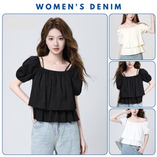 Áo sơ mi babydoll tay phồng phong cách dịu dàng Hàn Quốc SM25, áo sơ mi 2 dây tay phồng xinh mặc đi chơi đi hoc di làm