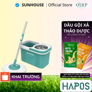Bộ lau nhà xoay 360 độ HappyTime KS-CL330S, Kèm thùng tự vắt, lồng inox chống gỉ, dễ làm sạch - Chính hãng - HAPOS HSA
