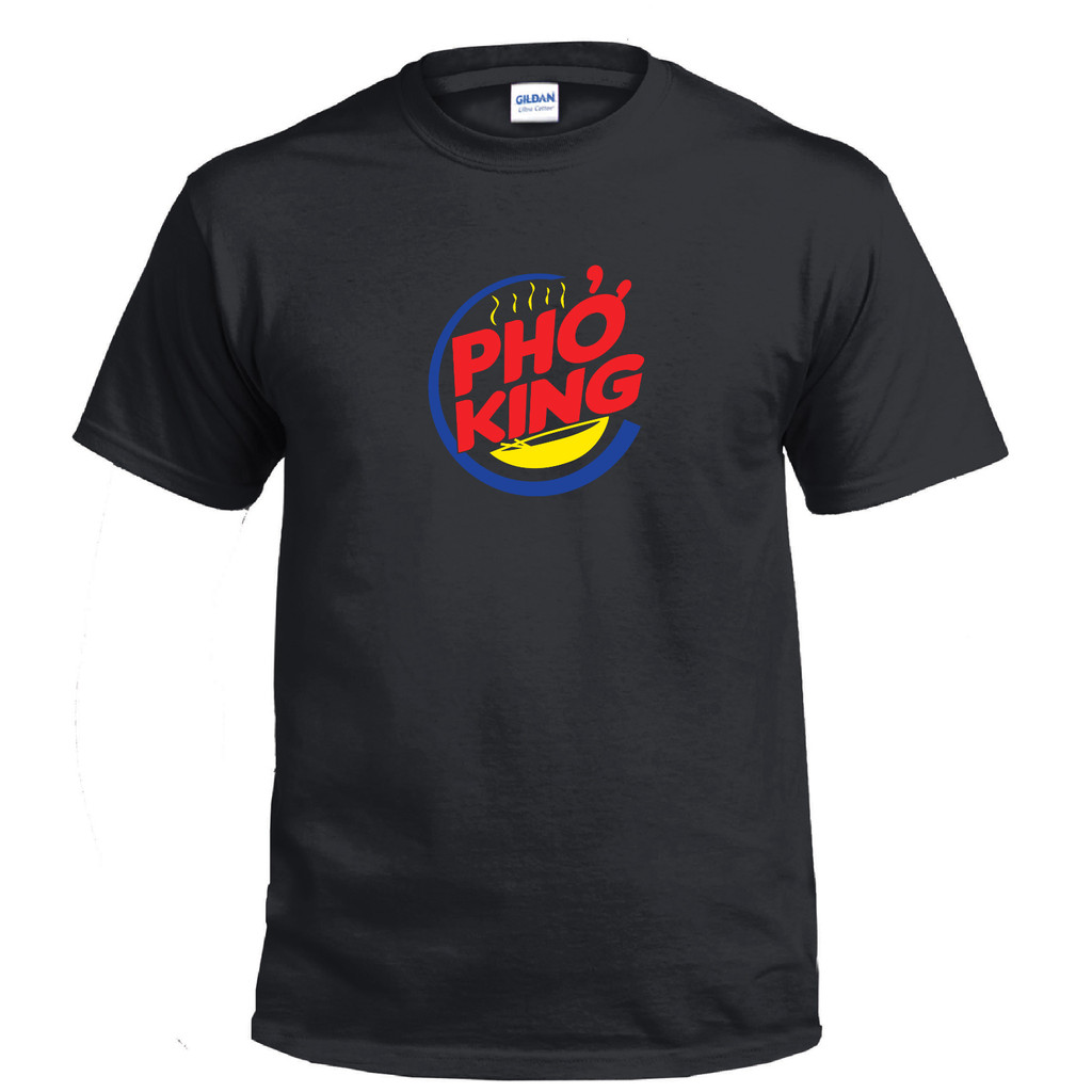 Pho King Burger Asian Foodie Box Logo Áo Sơ Mi Ngộ nghĩnh Áo Thun Cotton