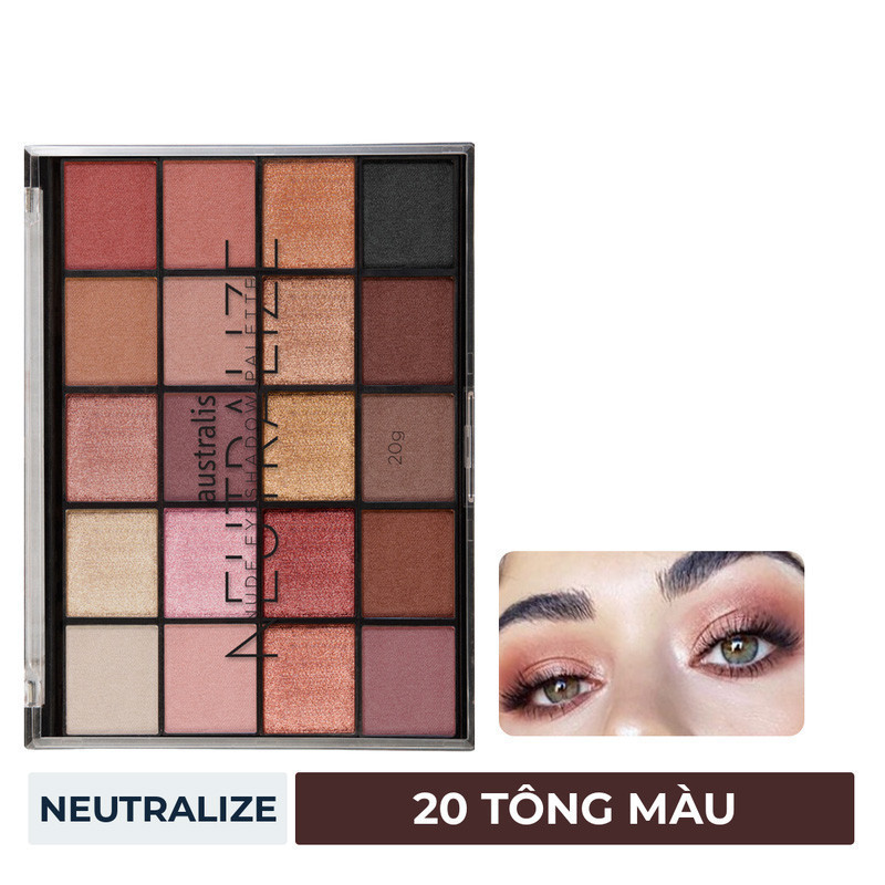 Bảng Phấn Mắt 20 Màu Dạng Lì, Ánh Nhũ Australis Neutralize Nude Eyeshadow Palette  Sản Phẩm Chính Hã