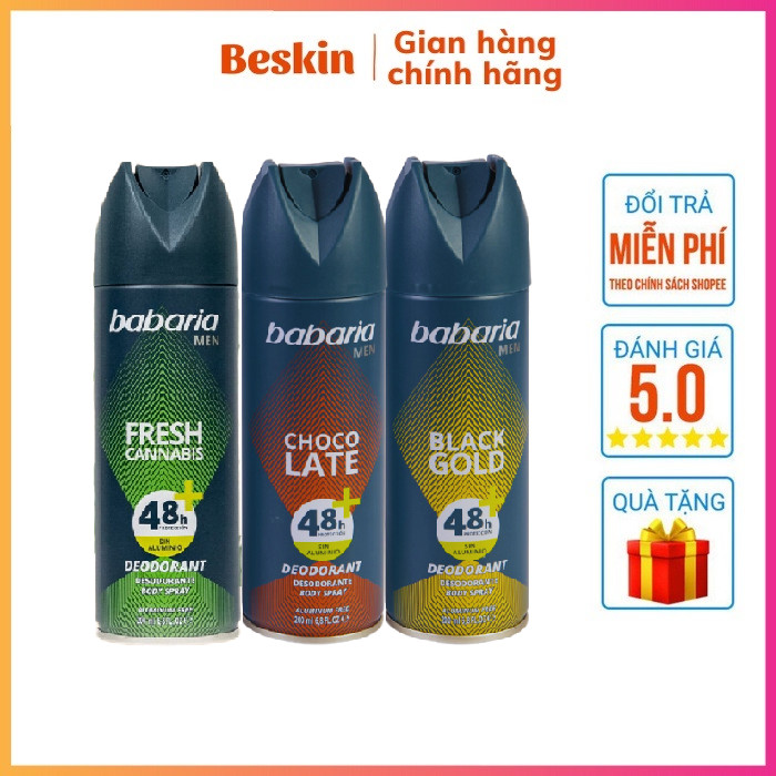 Xịt thơm body mist Babaria cho nam 200ml