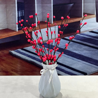  1 Cành Nụ Tầm Xuân Handmade Hoa Giả Dùng Decor Bàn Tiếp Khách Trang Trí Ngày Tết 