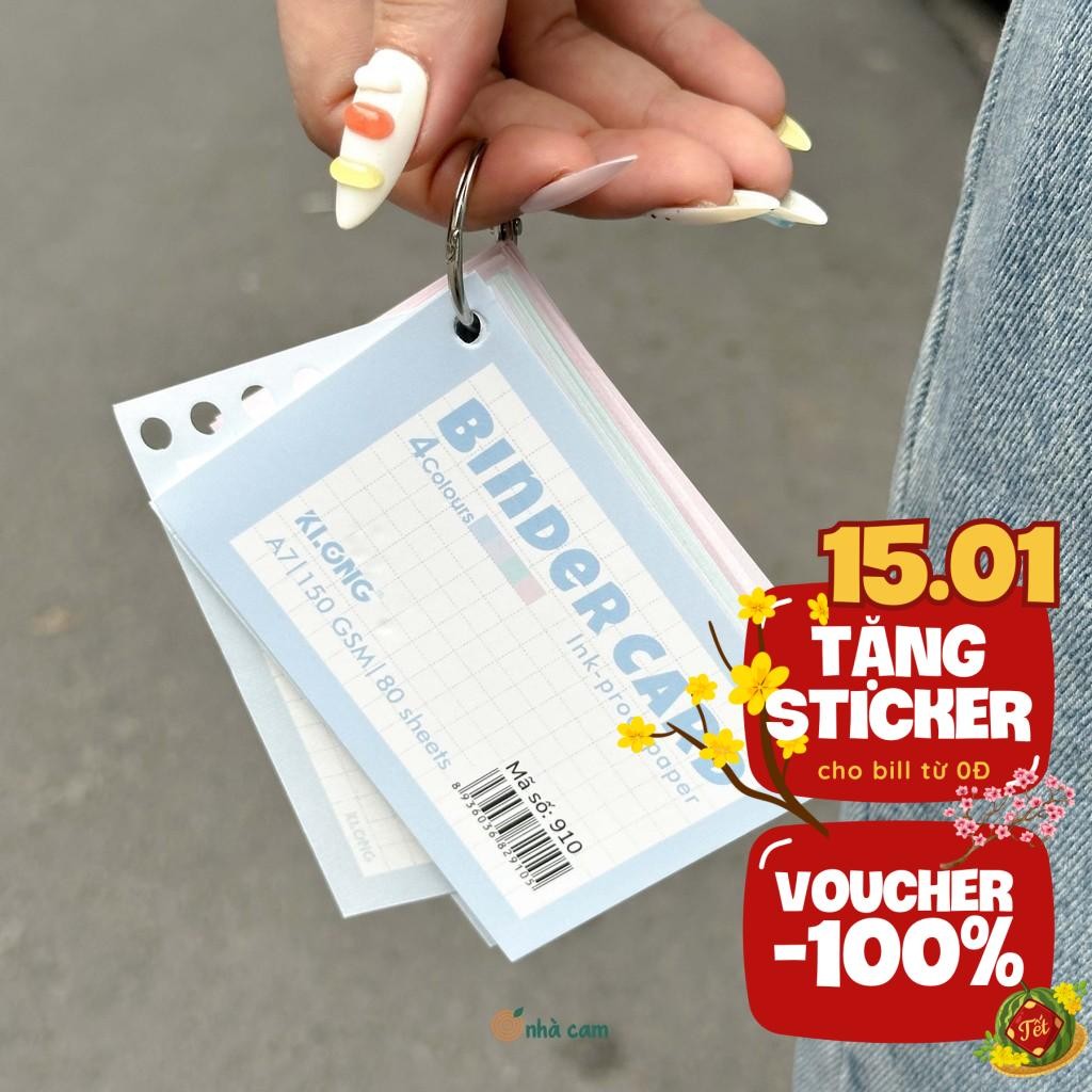 Tệp Binder Card 80 Tờ A7 Klong 910 Nhà Cam