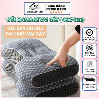 Gối Ngủ Massage Nhập Khẩu Cao Cấp Kích Thước 46x74cm Chống Đau Mỏi Vai Gáy , Giúp Ngủ Ngon
