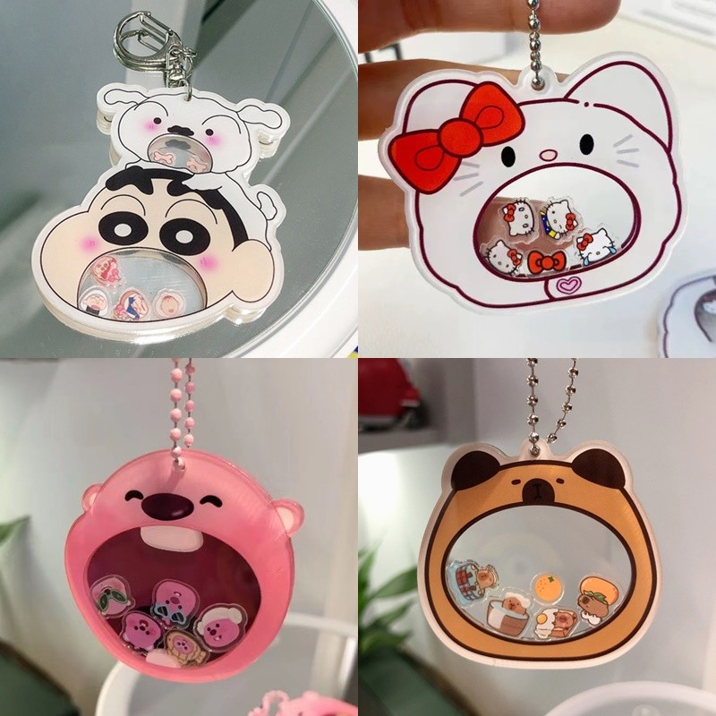 Crayon Shin Chan Wiggly Móc Khóa Dễ Thương Loopy Móc Khóa Học Sinh Schoolbag Treo Đồ Dùng Quà Tặng