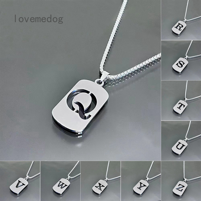 Tinh Tế Ban Đầu Tên Chữ Cái Quyến Rũ Mặt Dây Chuyền Vòng Cổ Dành Cho Nam Nữ Bảng Chữ Cái A-Z Thép Titan Món Quà Trang Sức