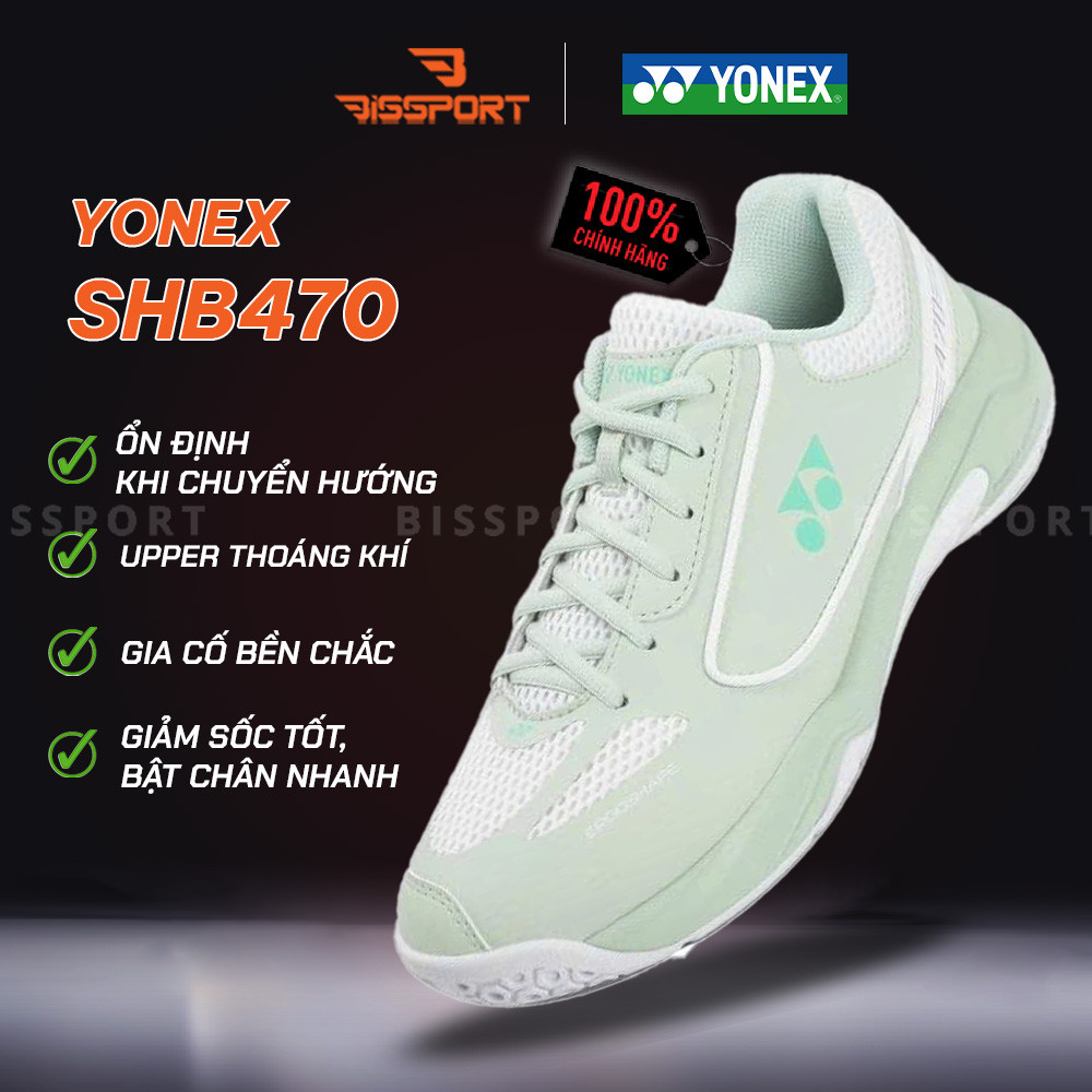 Giày Cầu Lông Yonex SHB470CR Xanh Matcha Chính Hãng - Nhẹ Nhàng - Đế Tổ Ong Siêu Bám - Bám Mọi Sàn -