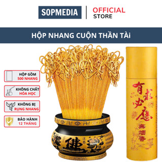 Nhang sạch 500 nén hương quế hương bài trầm hương SOPMEDIA mùi thơm dễ chịu ít khói không độc hại