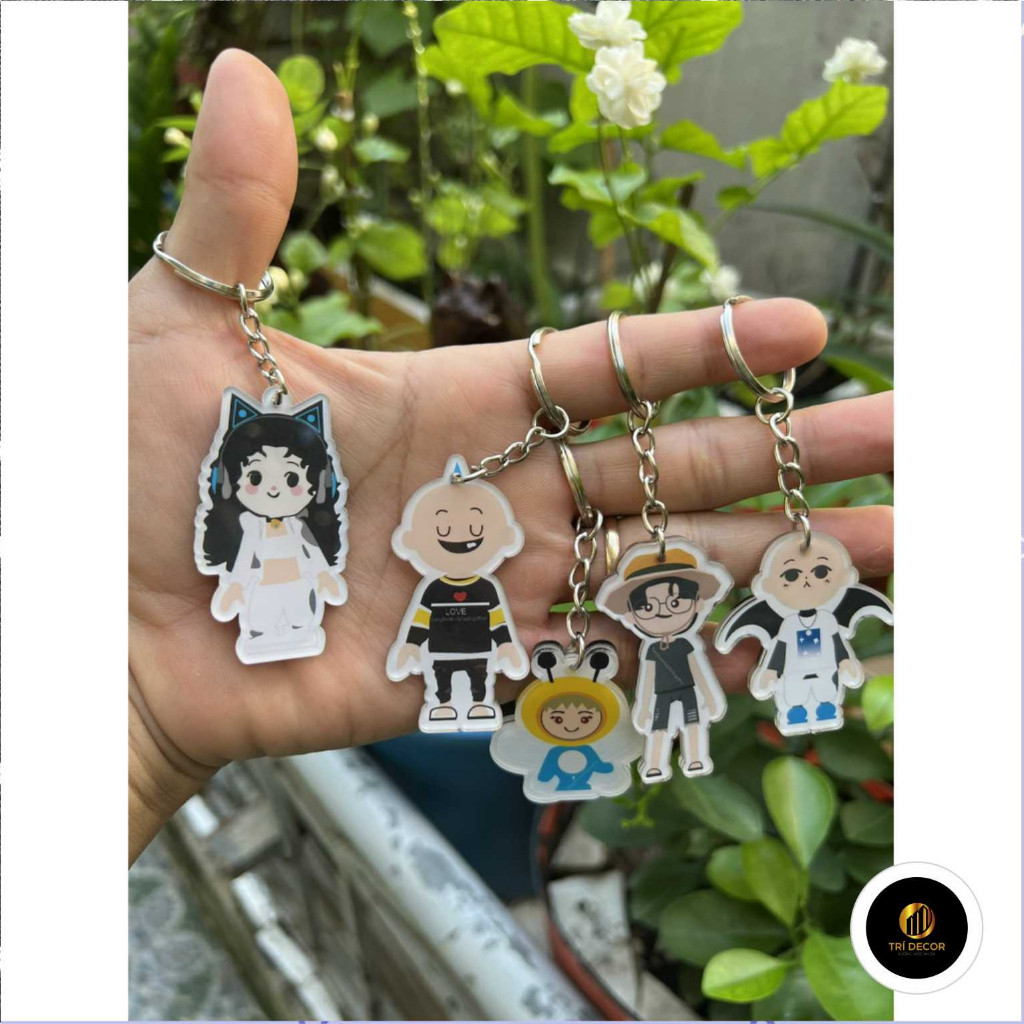 Combo 5 móc khóa play together tặng kèm 1set hình dán sticker 55 miếng dán nhân vật game