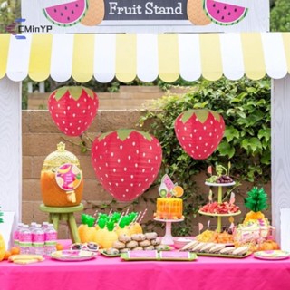 [CMinYP] Đèn lồng giấy dâu tây Trang trí tiệc sinh nhật 3D Trang trí Phông nền mới