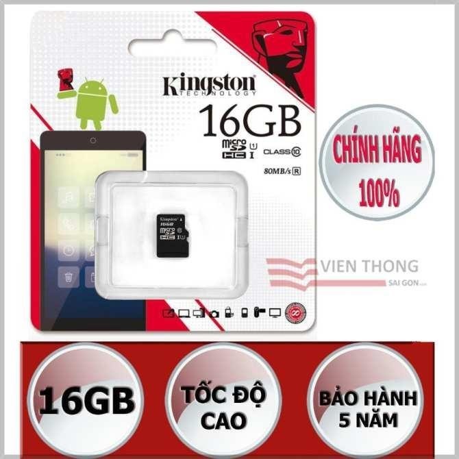 [HCM]Thẻ nhớ 16GB Kingston up to 80mb/s SDHC C10 UHS-I SDC10G2/16GBFR