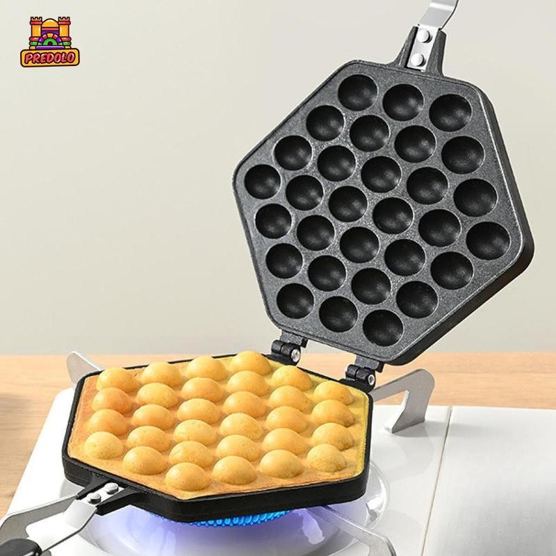 Bubble Waffle Maker Pan Egg Bubble Puff Iron Double Side Egg Waffle Maker cho Cafe Món Tráng Miệng N