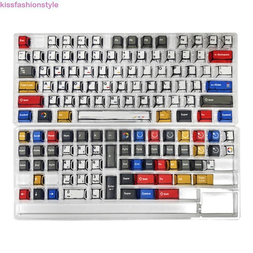 Bộ Keycap KISSFASHIONSTYLE, Nắp Bàn Phím Chủ Đề Trăm Đèn Cổ Điển, Chống Thấm Nước 136 Phím Phong Các