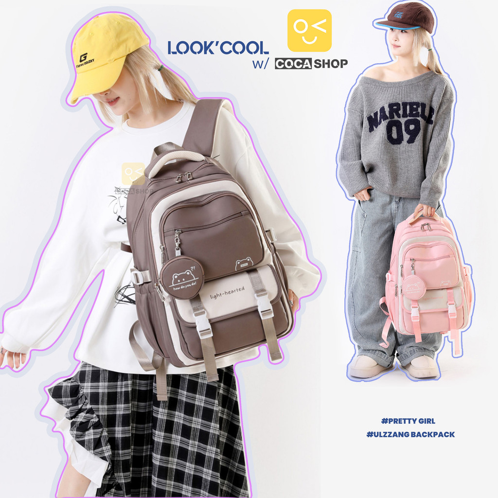 Balo nữ học sinh sinh viên vải denim cao cấp chống nước thời trang ulzzang hàn xinh cute 9781