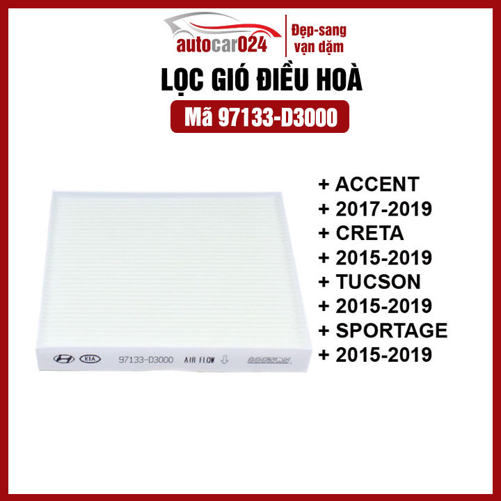 Lọc gió điều hoà,máy làm mát  ACCENT 2017-2019, CRETA 2015-2019,TUCSON 2015-2019,SPORTAGE 2015-2019 